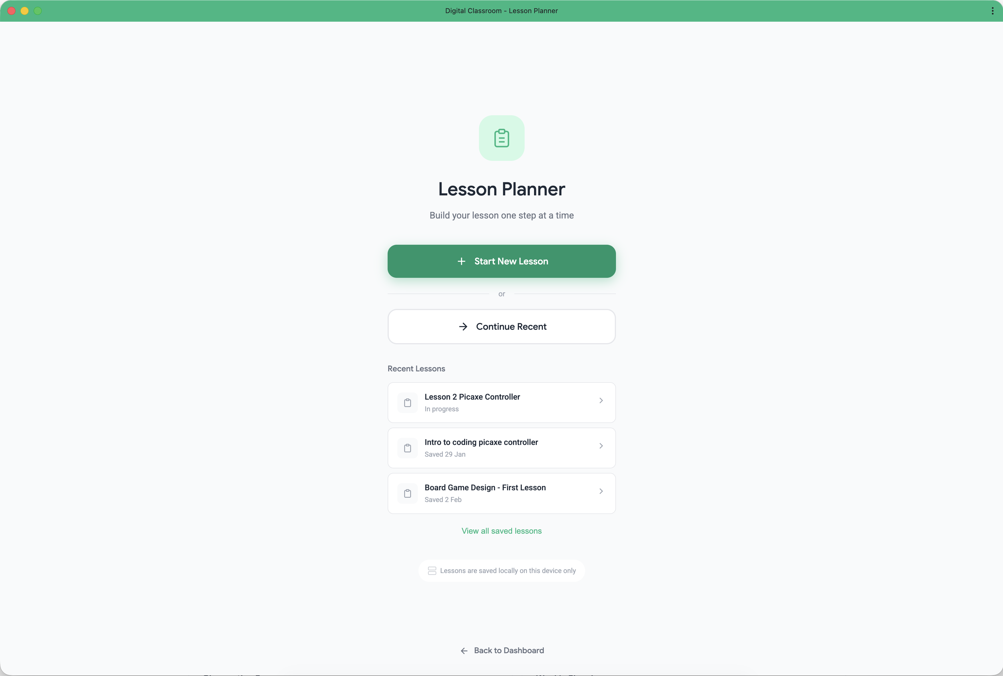 Lesson Planner – Welcome
