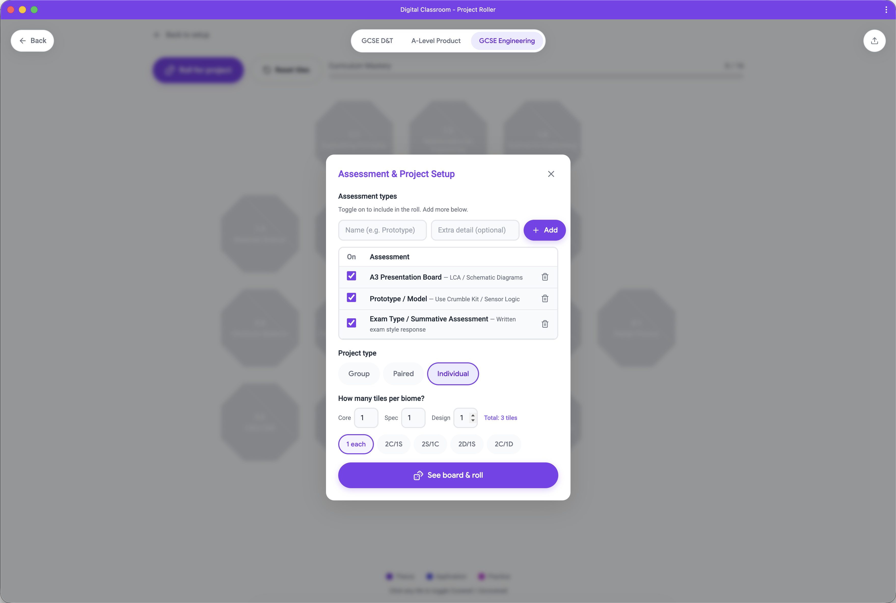 Project Roller – Development cards